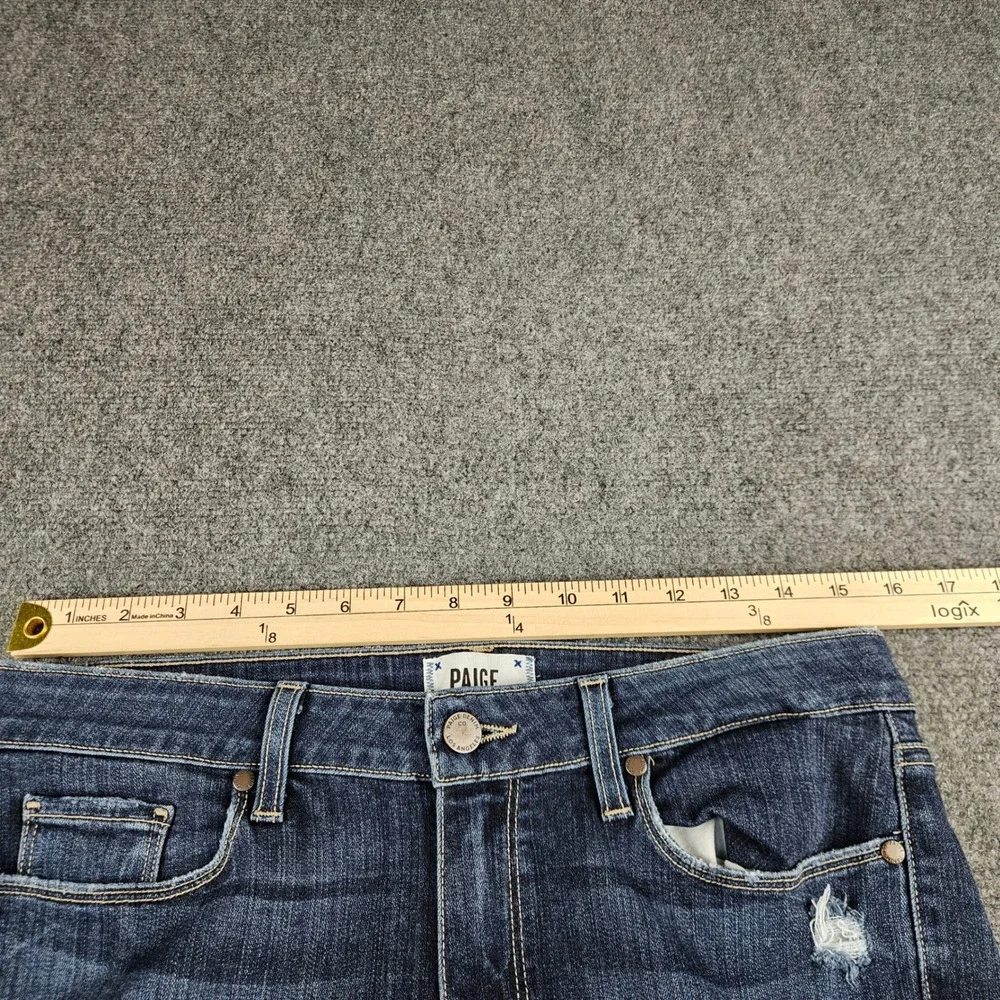 Paige Verdugo Ultra Skinny Distressed Jeans Dark Wash Size 31 Indigo Denim‎